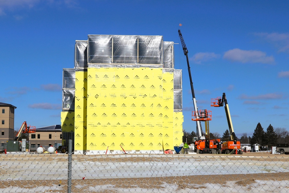 January 2025 barracks construction operations for East Barracks Project at Fort McCoy