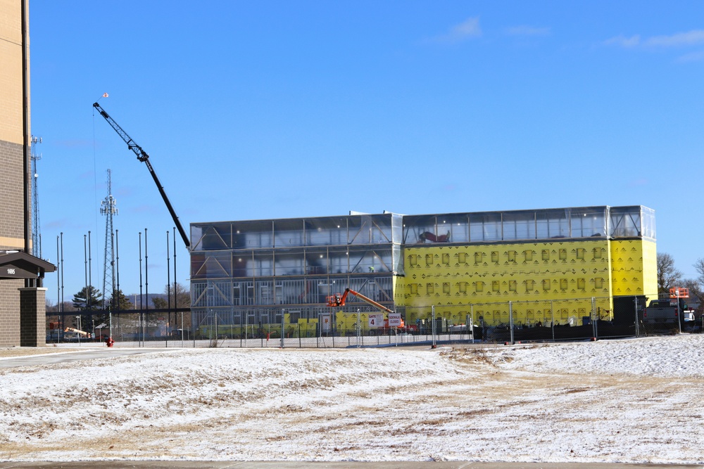 January 2025 barracks construction operations for East Barracks Project at Fort McCoy