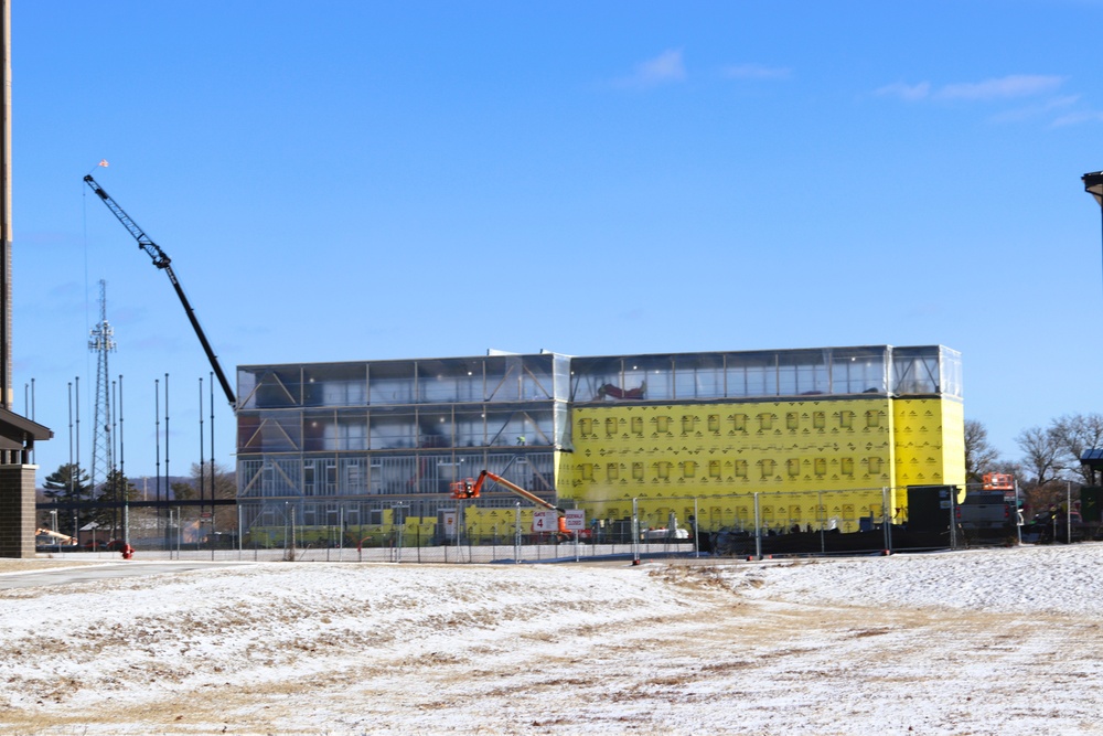 January 2025 barracks construction operations for East Barracks Project at Fort McCoy