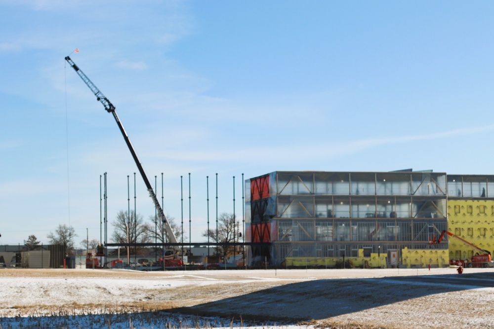 January 2025 barracks construction operations for East Barracks Project at Fort McCoy