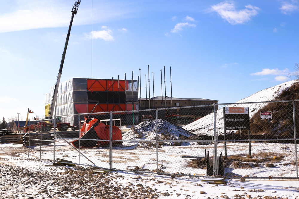 January 2025 barracks construction operations for East Barracks Project at Fort McCoy