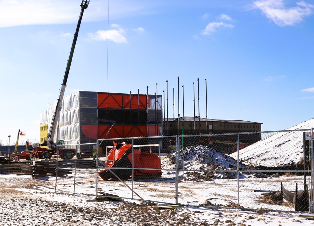 January 2025 barracks construction operations for East Barracks Project at Fort McCoy