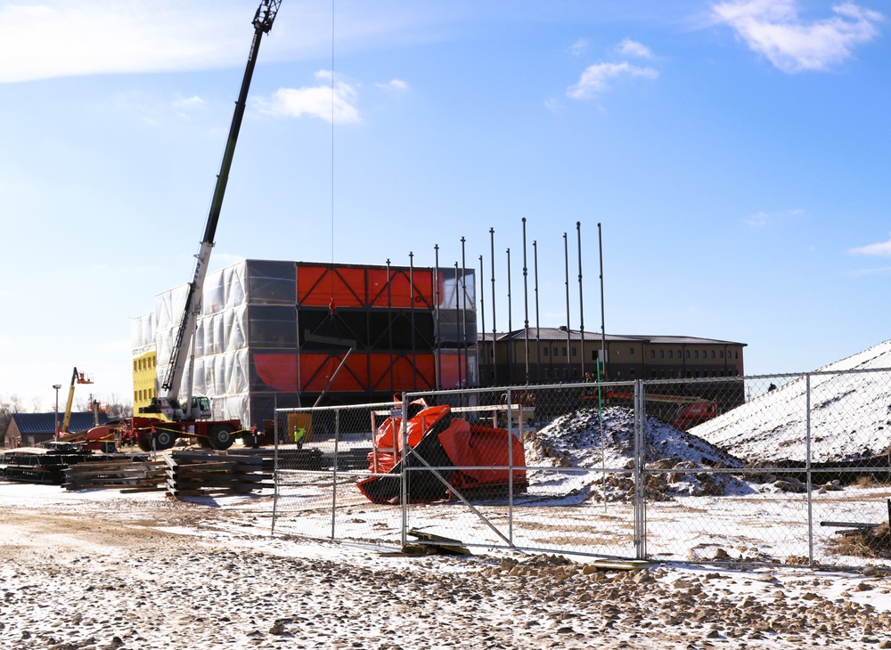 January 2025 barracks construction operations for East Barracks Project at Fort McCoy