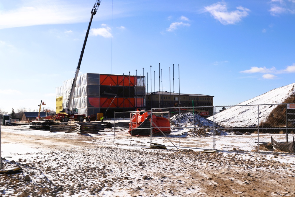 January 2025 barracks construction operations for East Barracks Project at Fort McCoy