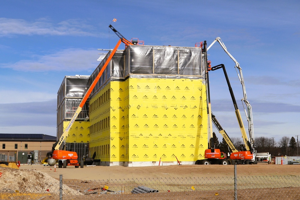 January 2025 barracks construction operations for East Barracks Project at Fort McCoy