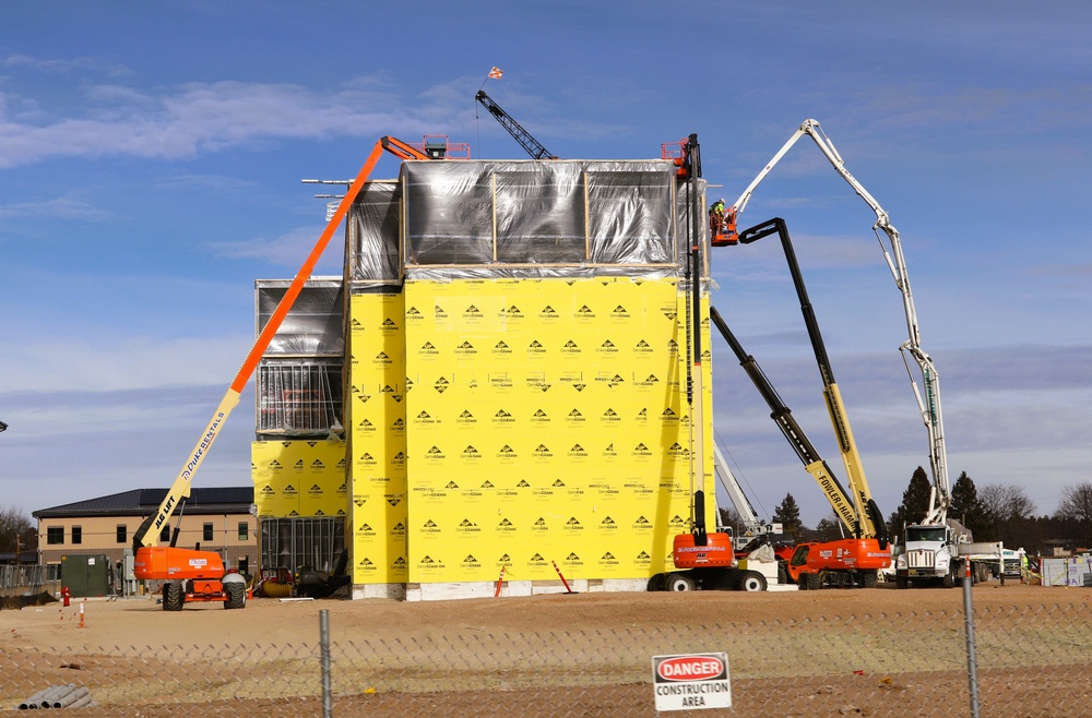 January 2025 barracks construction operations for East Barracks Project at Fort McCoy