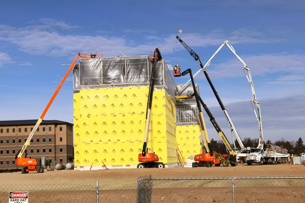 January 2025 barracks construction operations for East Barracks Project at Fort McCoy