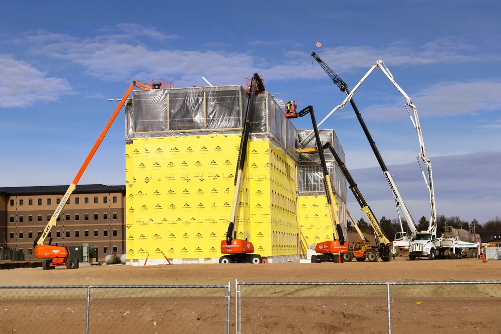 January 2025 barracks construction operations for East Barracks Project at Fort McCoy