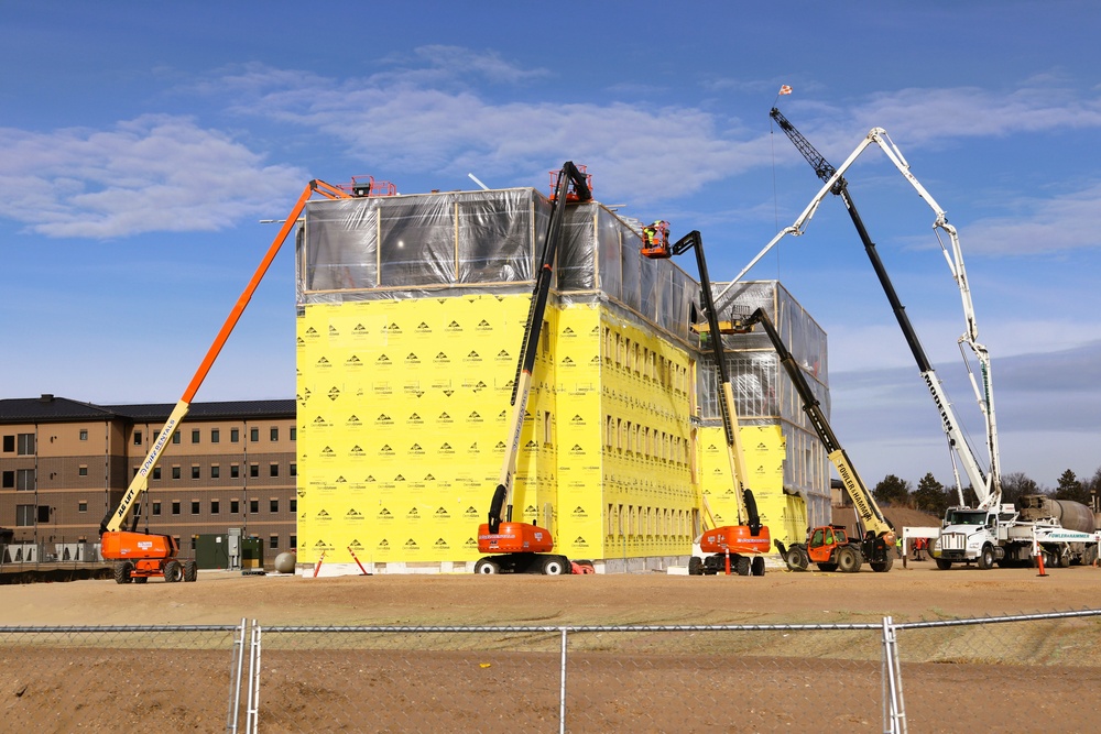 January 2025 barracks construction operations for East Barracks Project at Fort McCoy