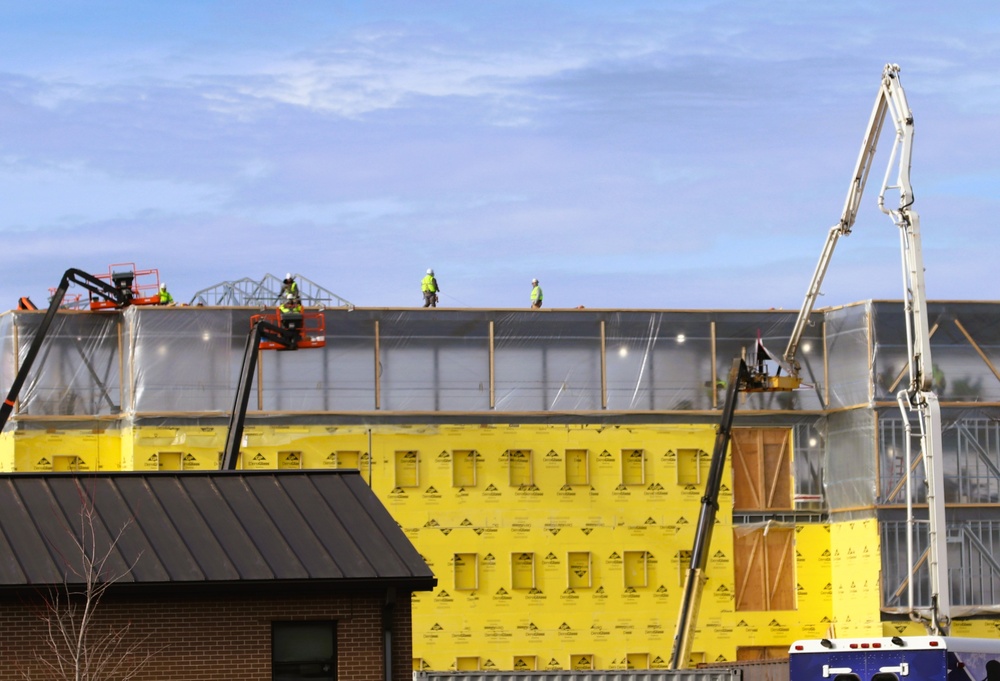 January 2025 barracks construction operations for East Barracks Project at Fort McCoy