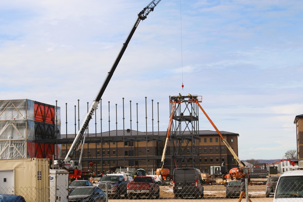 January 2025 barracks construction operations for East Barracks Project at Fort McCoy