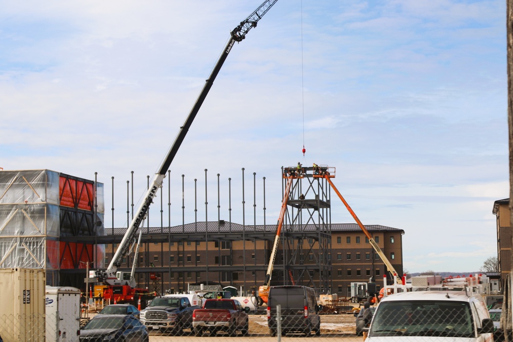 January 2025 barracks construction operations for East Barracks Project at Fort McCoy