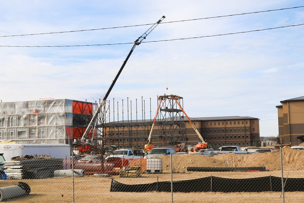 January 2025 barracks construction operations for East Barracks Project at Fort McCoy