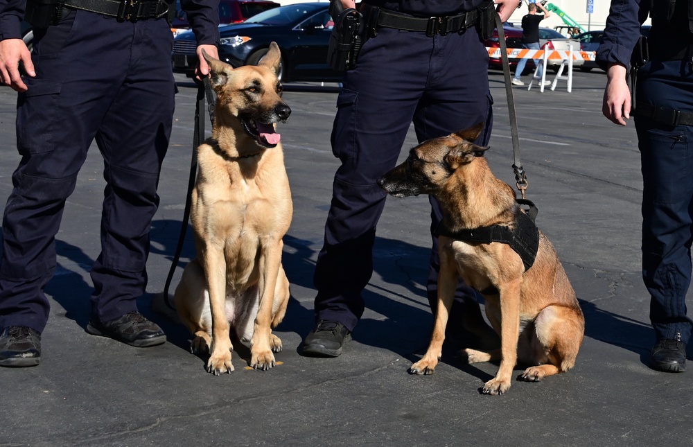 U.S. Coast Guard CEDT K-9s and Members support Rose Bowl Game security