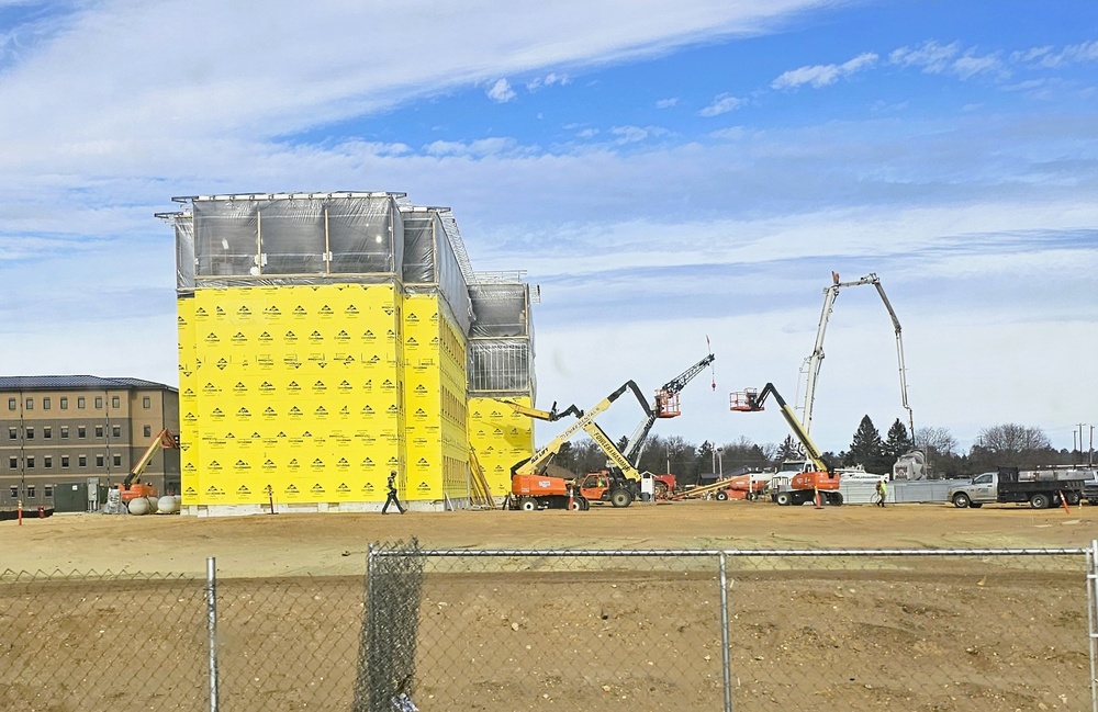 February 2025 barracks construction operations for East Barracks Project at Fort McCoy