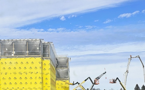 February 2025 barracks construction operations for East Barracks Project at Fort McCoy