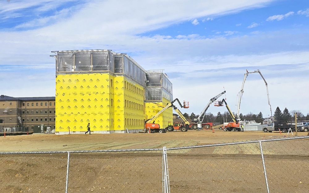 February 2025 barracks construction operations for East Barracks Project at Fort McCoy