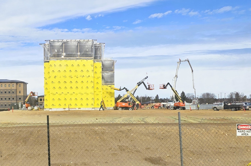 February 2025 barracks construction operations for East Barracks Project at Fort McCoy