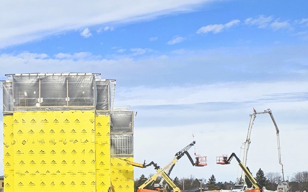 February 2025 barracks construction operations for East Barracks Project at Fort McCoy