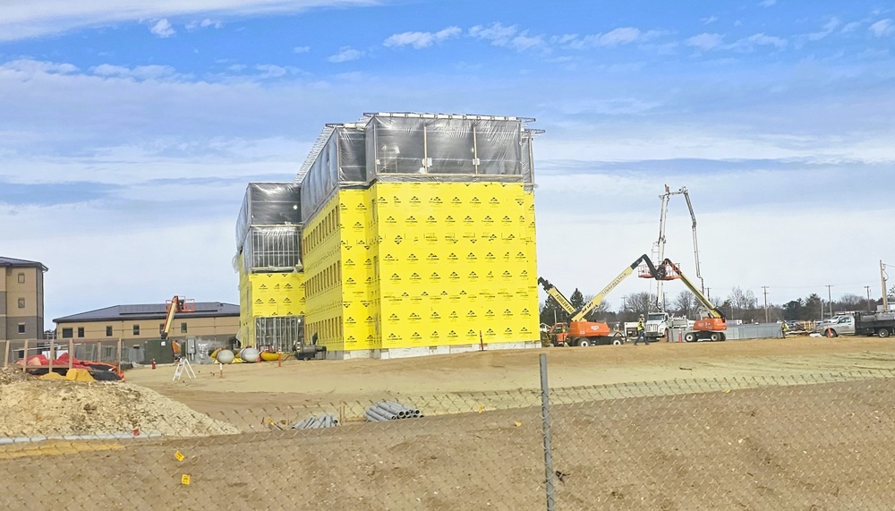 February 2025 barracks construction operations for East Barracks Project at Fort McCoy