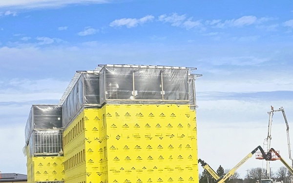 February 2025 barracks construction operations for East Barracks Project at Fort McCoy