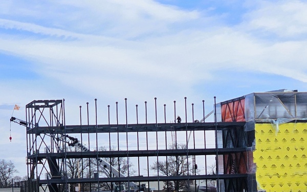 February 2025 barracks construction operations for East Barracks Project at Fort McCoy