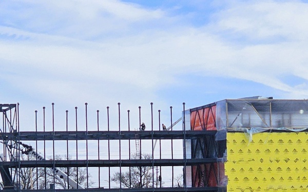 February 2025 barracks construction operations for East Barracks Project at Fort McCoy