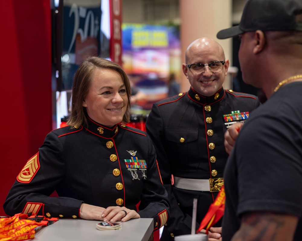 U.S. Marines participate in Super Bowl Fan Zone Experience