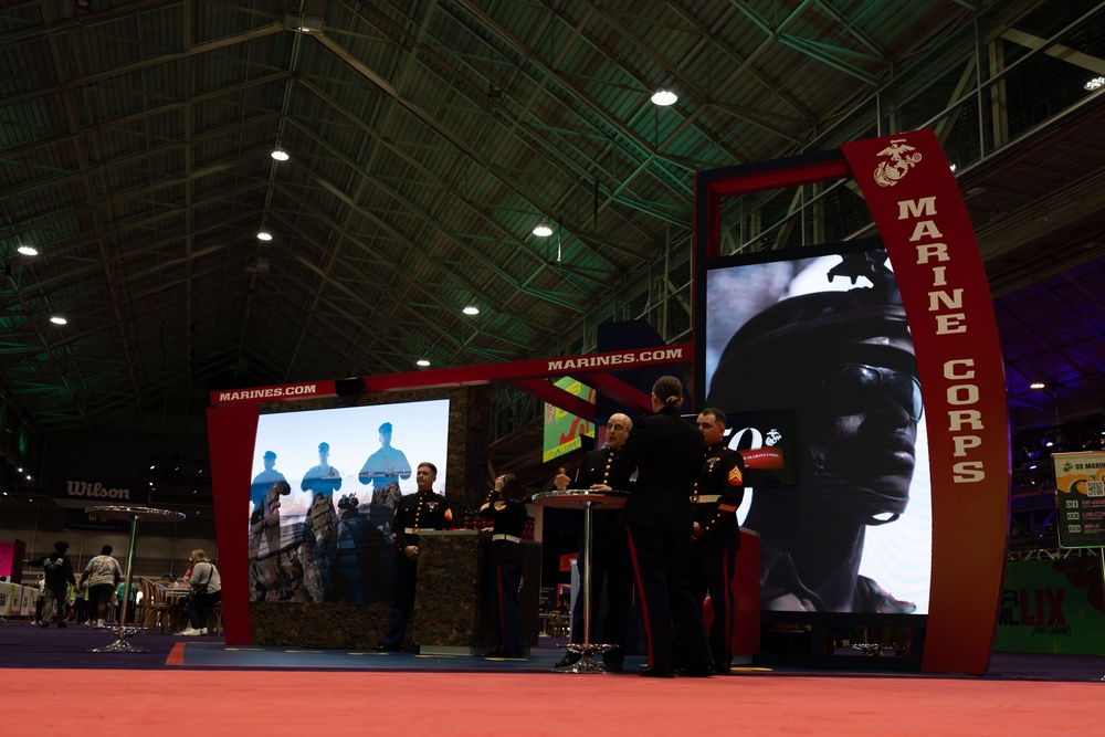 U.S. Marines participate in Super Bowl Fan Zone Experience