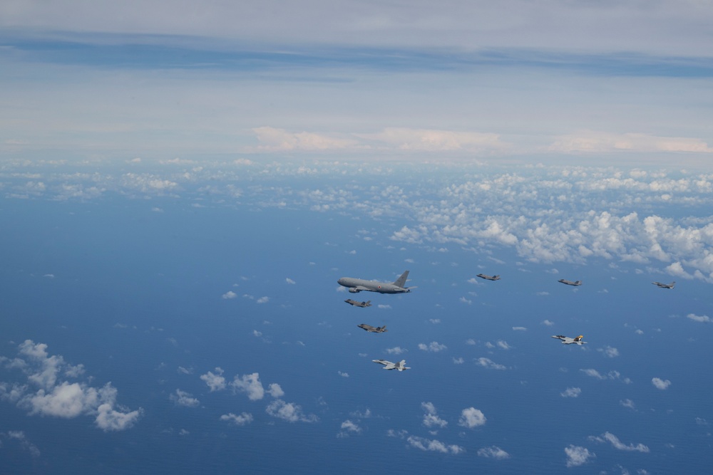 U.S., JASDF and RAAF aircraft fly in formation during CN25