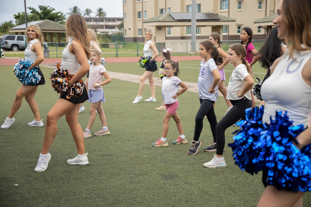 Legends and Heroes Unite: National Football League Hall of Famers and Cheerleaders join forces with Marines at MCBH