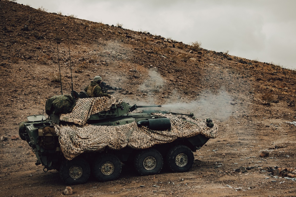 Marines with 1st LAR and 3rd LAR conduct Platoon Attacks During ITX 1-25