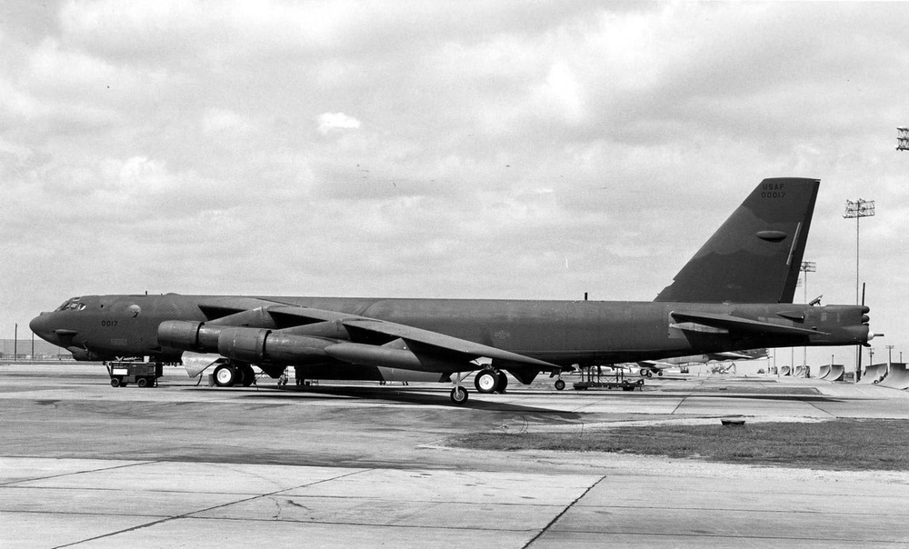 A B-52 reconnects with the 379th