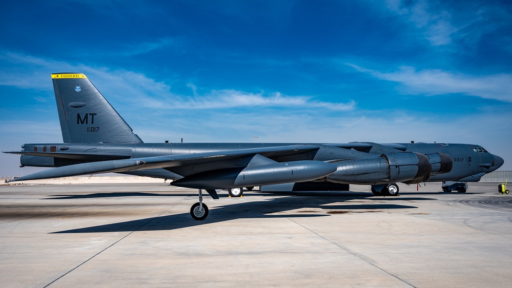 A B-52 reconnects with the 379th