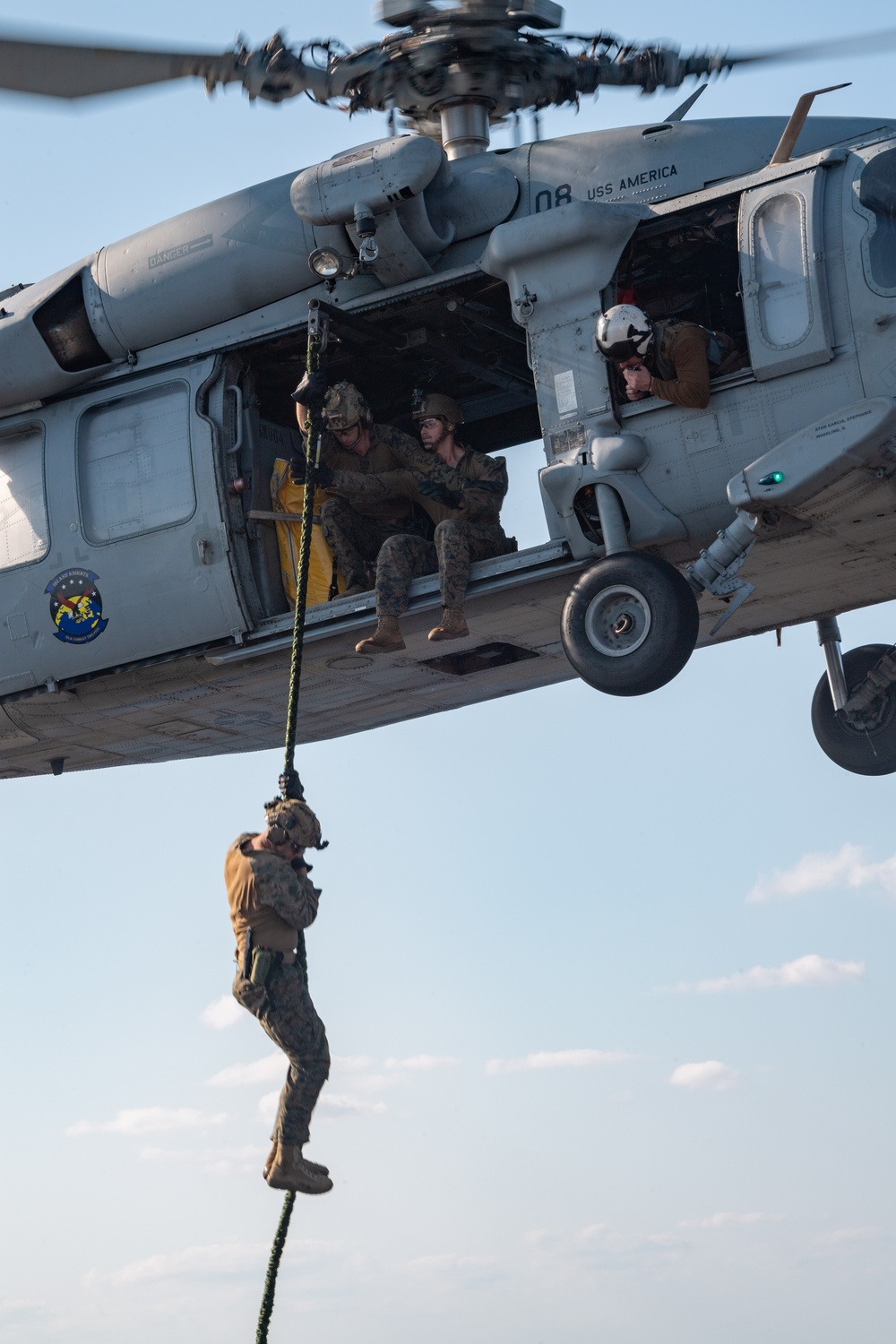 USS America (LHA 6) and 31st MEU Conduct Fast Rope