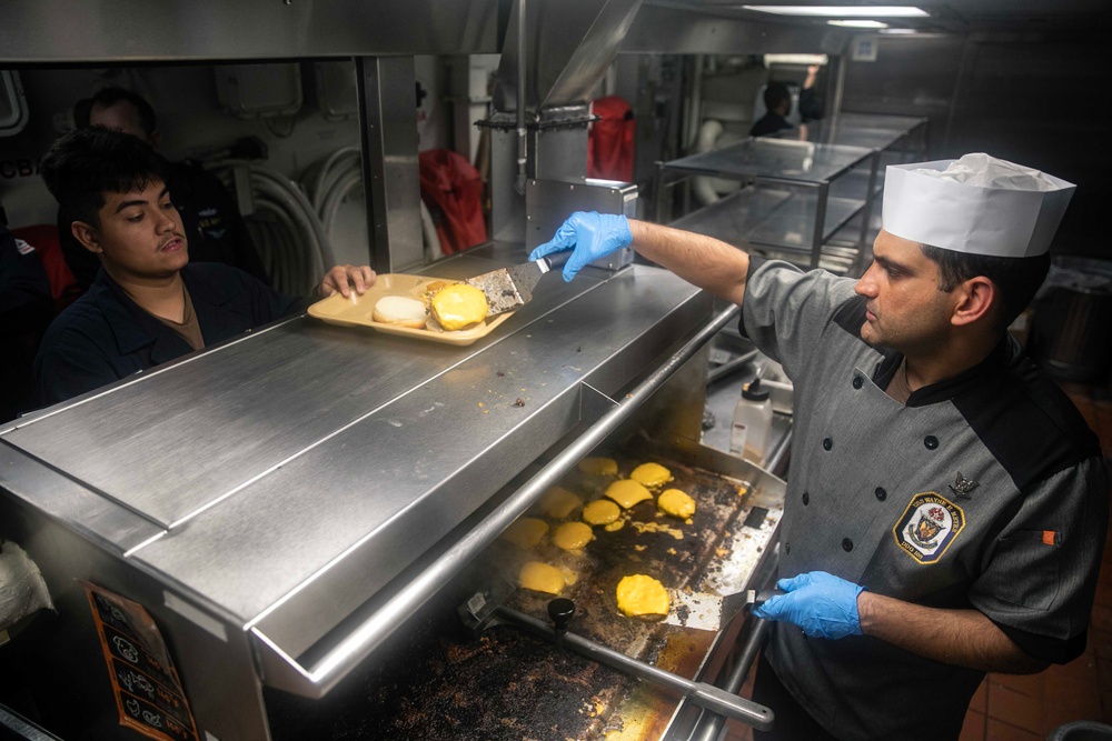 Wayne E. Meyer Sailors Prepare and Serve Lunch