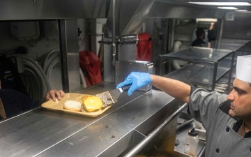 Wayne E. Meyer Sailors Prepare and Serve Lunch