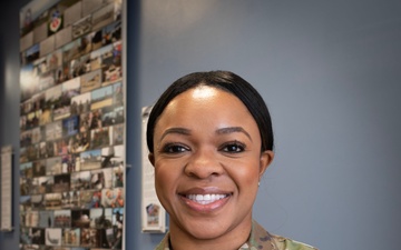 U.S. Air Force Senior Master Sgt. Natalie Jones, a member of the 179th Cyberspace Wing (179CW), poses for a photo while reflecting on her journey in the Air National Guard.