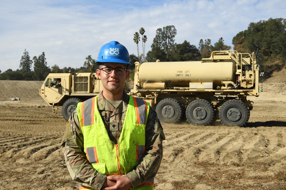 CA National Guard Engineers Clear Sierra Madre Villa Debris Basin to Protect Local Community