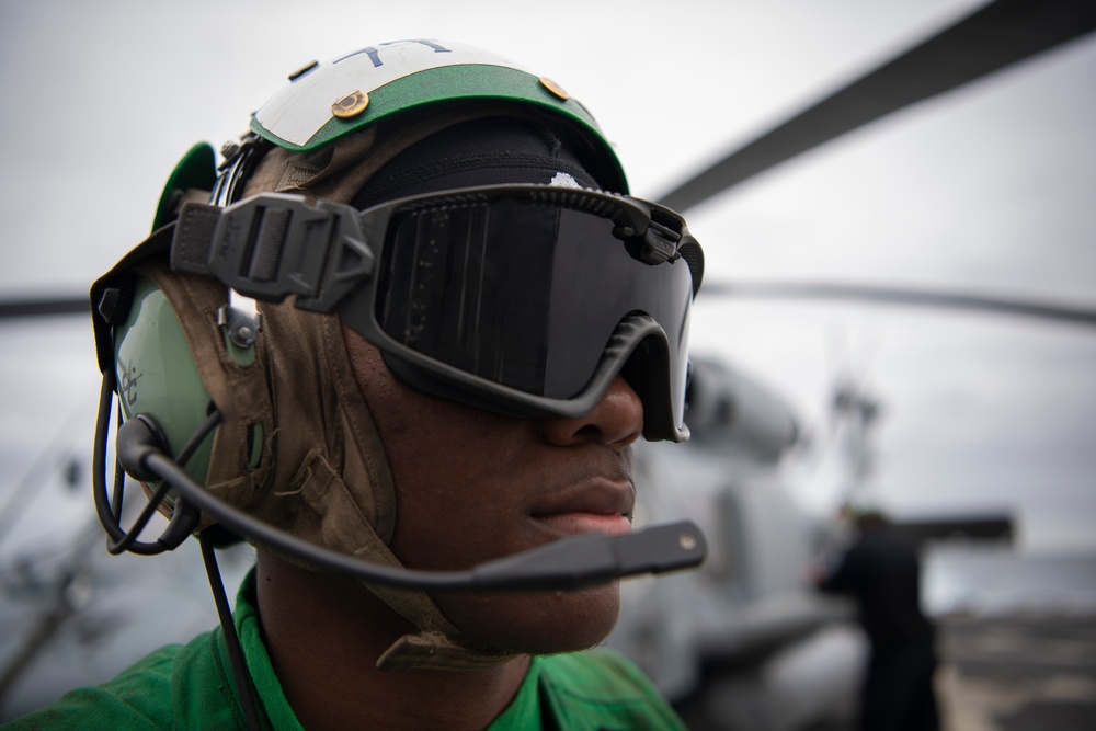 Sailor Observes Flight Operations