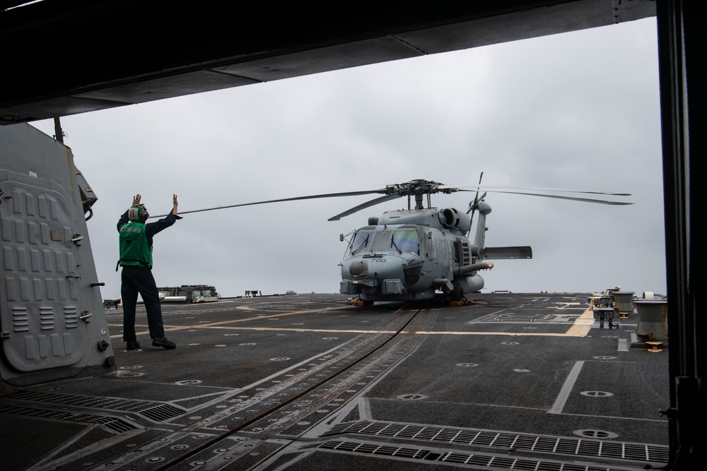 USS Sterett conducts routine operations as part of the Carl Vinson Carrier Strike Group