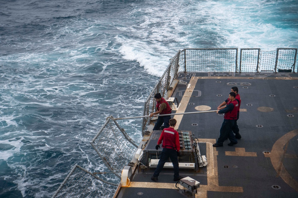 USS Sterett conducts routine operations as part of the Carl Vinson Carrier Strike Group