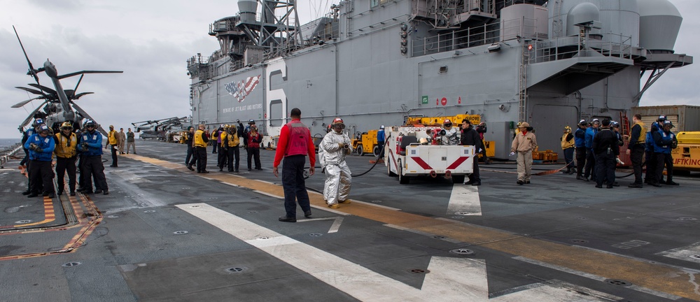 Flight Deck Firefighting Drill abaord USS America (LHA 6)