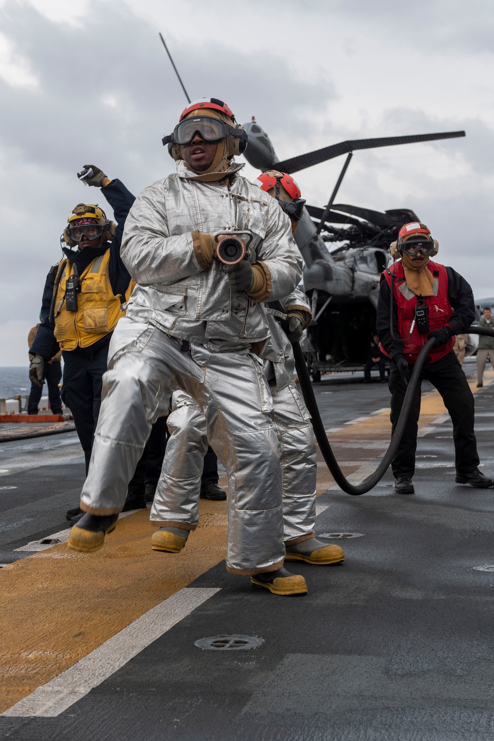 Flight Deck Firefighting Drill abaord USS America (LHA 6)