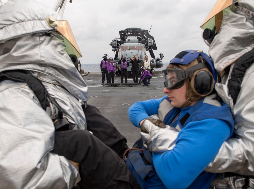 Flight Deck Firefighting Drill abaord USS America (LHA 6)