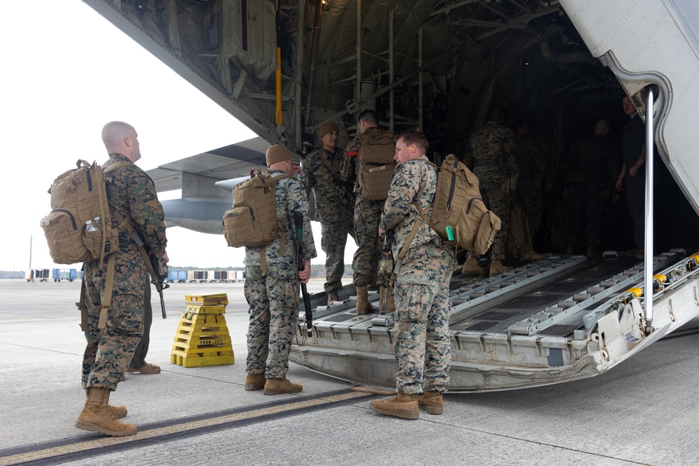 U.S. Marines with 2nd Marine Division depart for Naval Station Guantanamo Bay