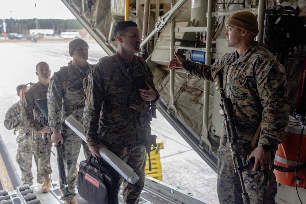 U.S. Marines with 2nd Marine Division depart for Naval Station Guantanamo Bay