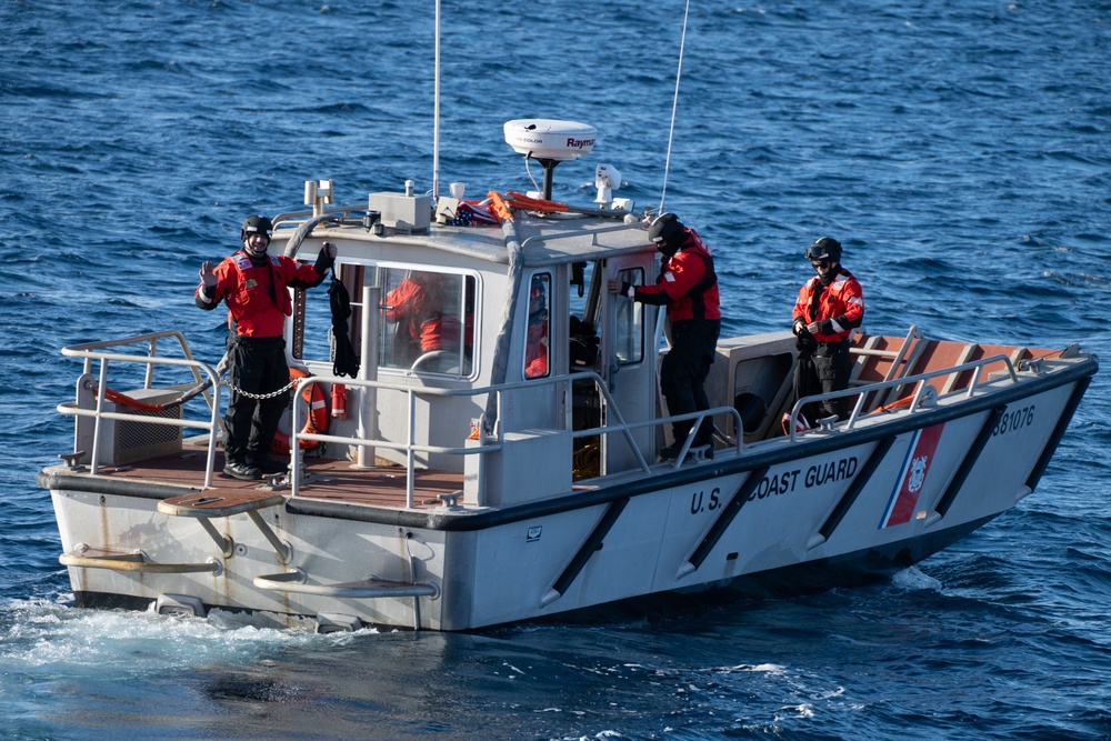 USCGC Polar Star (WAGB 10) escorts M/V Ocean Giant in Winter Quarters Bay during Operation Deep Freeze