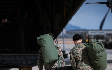 U.S. Marines, Airmen transport cargo to Guam