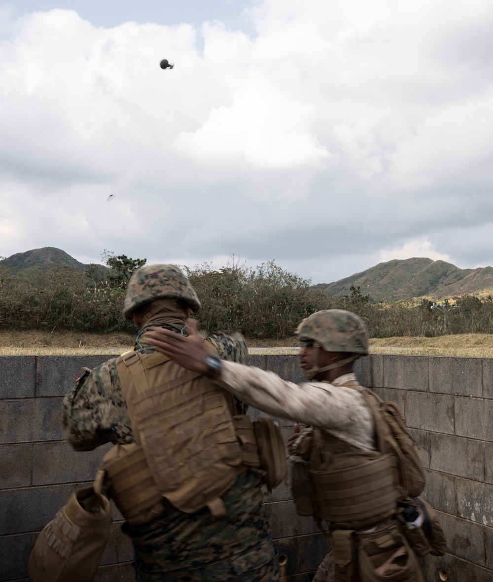 Headline: 7th Communication Battalion Stormbreaker 25.1 | Marines Throw Grenades Down Range